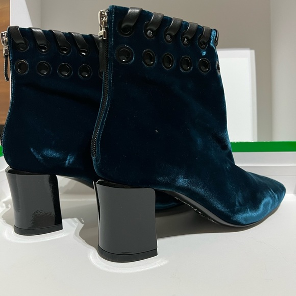 Fendi boots velvet booties dark green/ blue size 38
